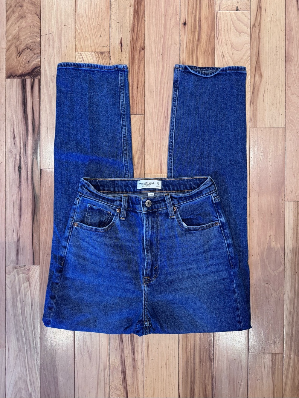Abercrombie & Fitch Straight Leg Dark Blue Jeans